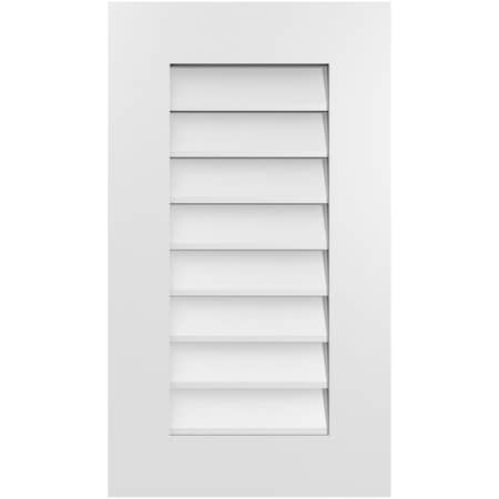 Ekena Millwork Vertical Surface Mount PVC Gable Vent: Non-Functional, w/ 3-1/2"W x 1"P Standard Frame, 16"W x 28"H GVPVE16X2801SN